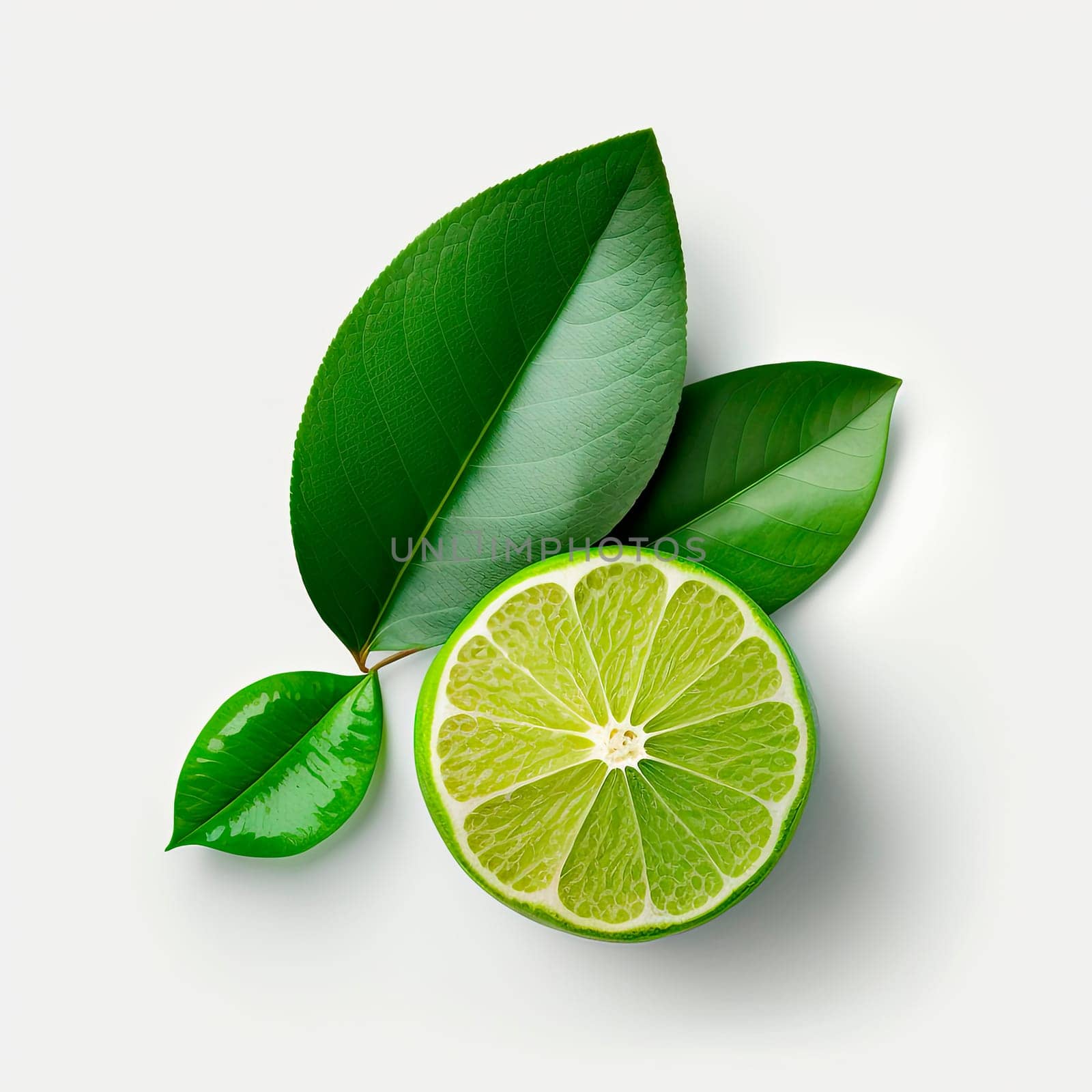 Lime isolate on white background. Generative AI,