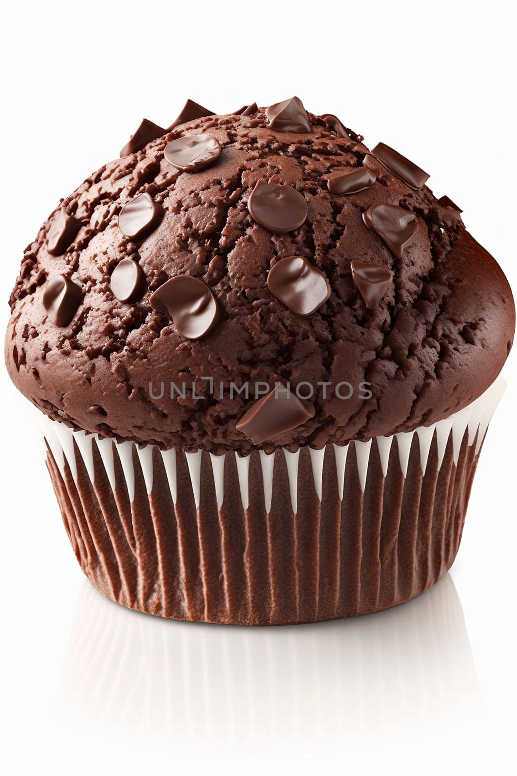 Chocolate delicious muffin. Generative AI,