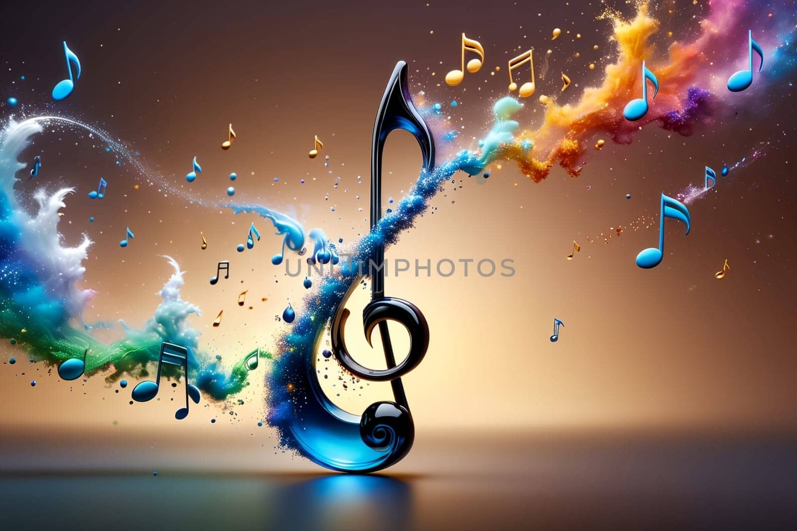 colorful background with musical notes, abstract music background .