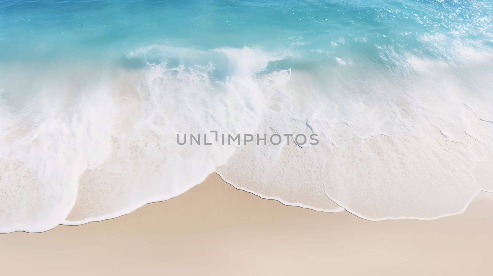 Banner: Tropical beach with white sand and turquoise ocean wave
