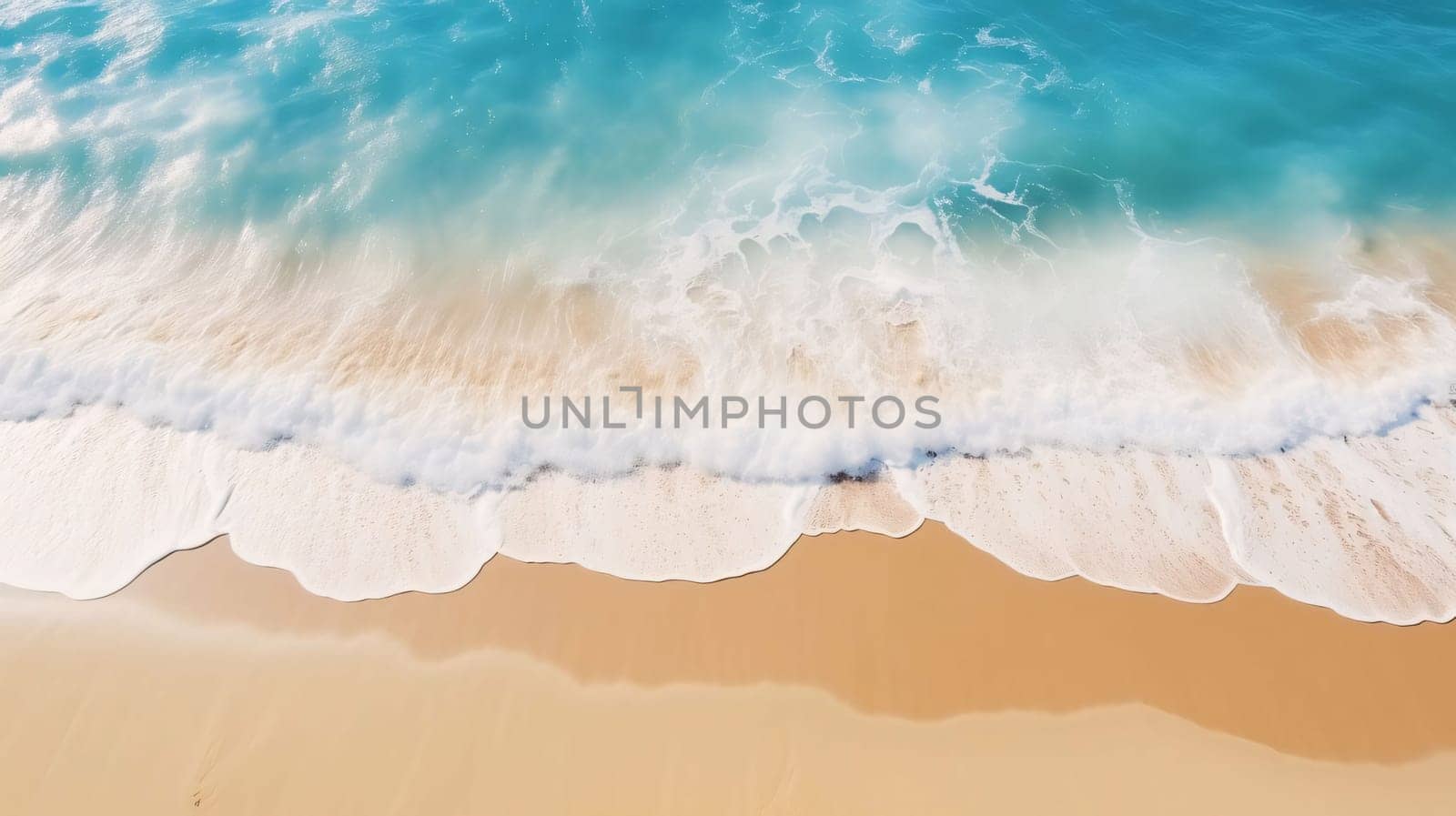 Banner: Aerial view of beautiful tropical beach with turquoise sea wave
