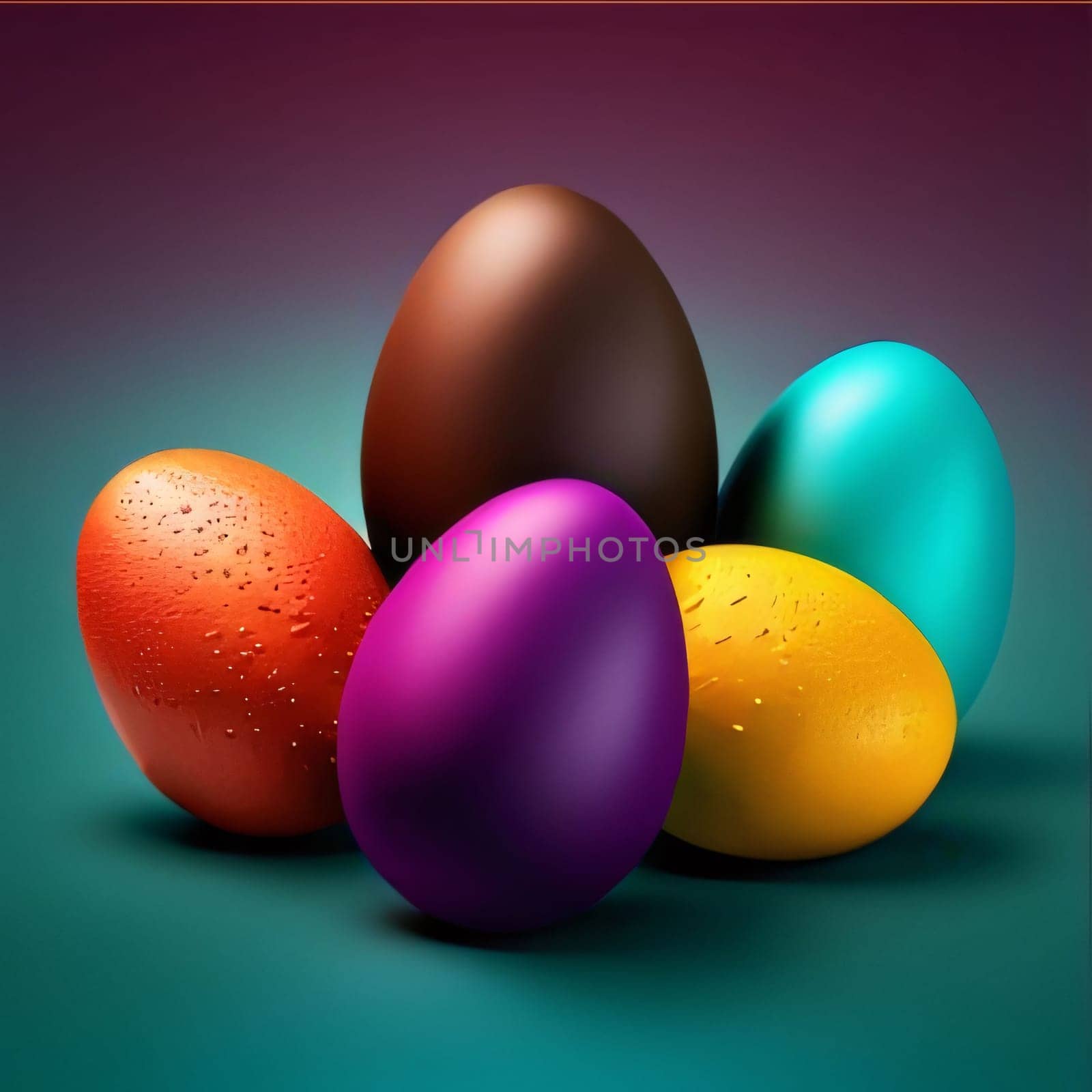 Feasts of the Lord's Resurrection: Colorful Easter eggs on a dark green background. Vector illustration.
