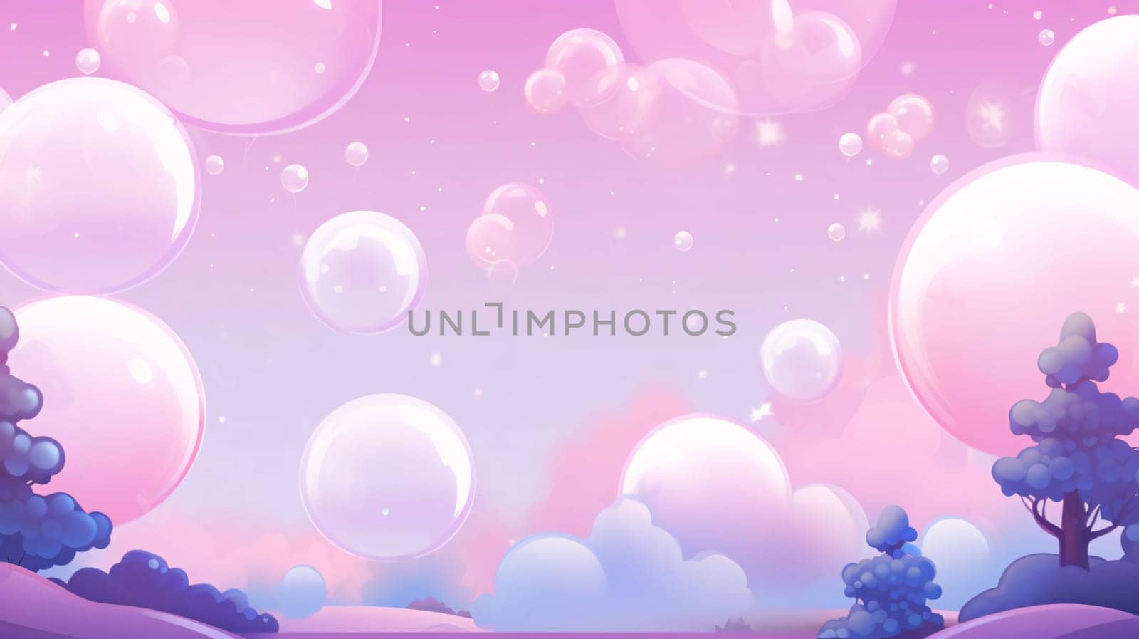 Banner: Abstract background with bubbles in the sky. Vector illustration. Eps 10