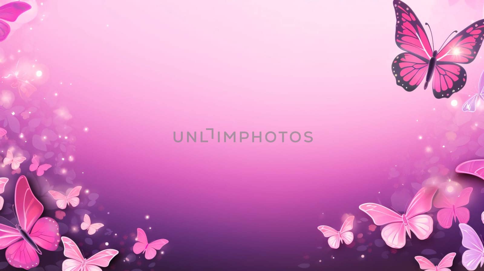 Banner: Butterfly background pink and purple tone with space for text.