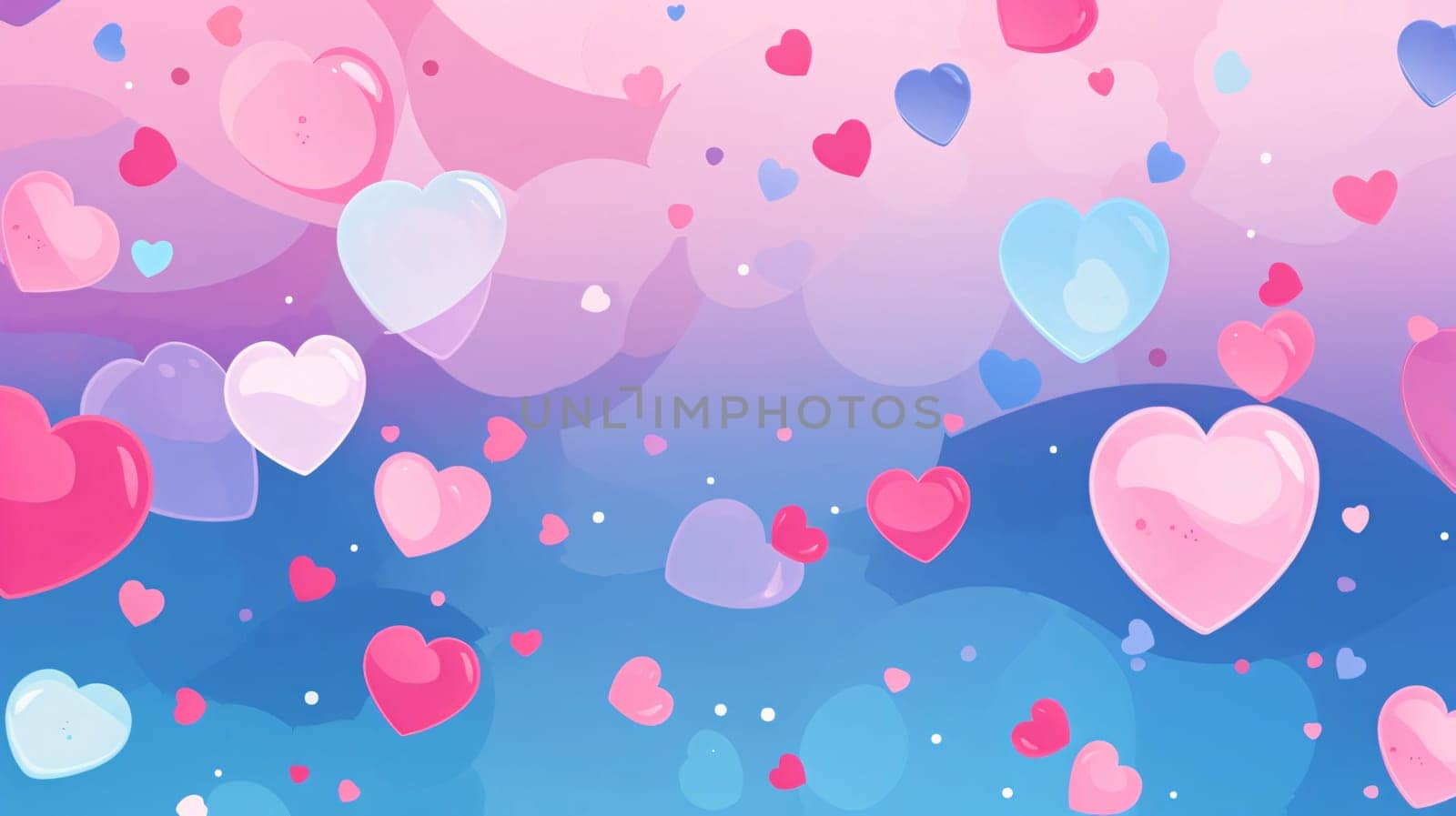 Banner: Valentine's day background with hearts. Vector Illustration.