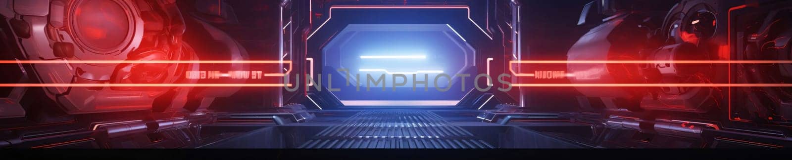Banner: 3D rendering of futuristic background with glowing lines and HUD elements.