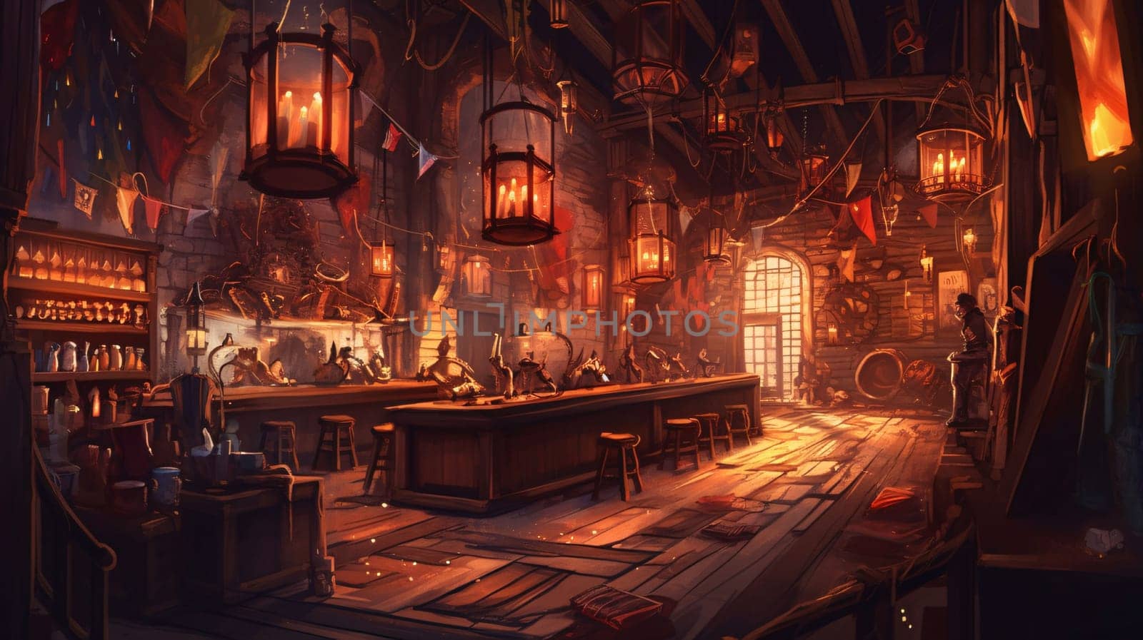 3d illustration of a bar in the old town of Prague, Czech Republic by ThemesS