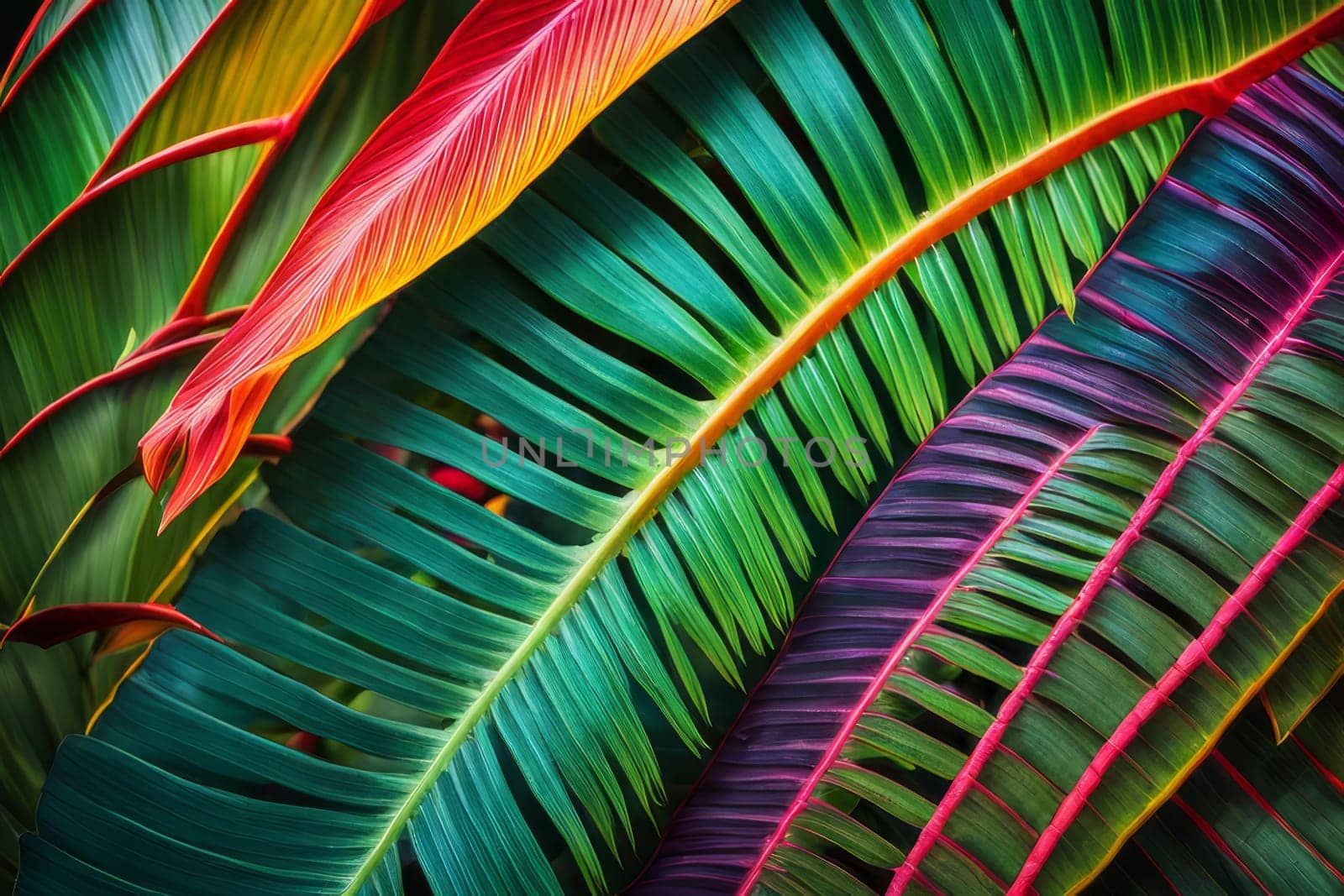 Tropical wilderness showcased through a kaleidoscope of vibrant leaves. by Annu1tochka