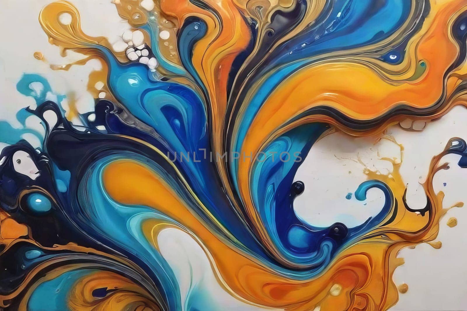 Acrylic illustration in the style of fluid art. An abstract banner. by Annu1tochka