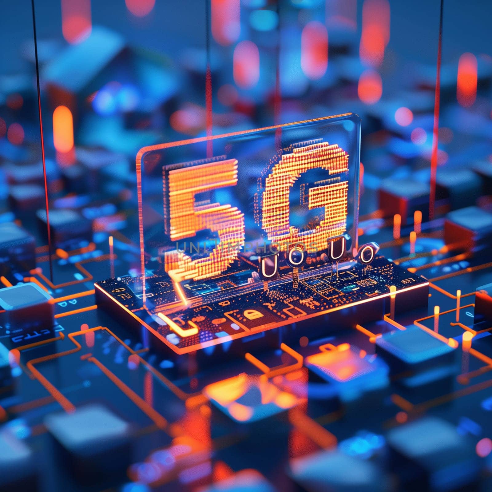 Communication wi-fi and 5g connection 3d elements. 3d Background. High quality illustration