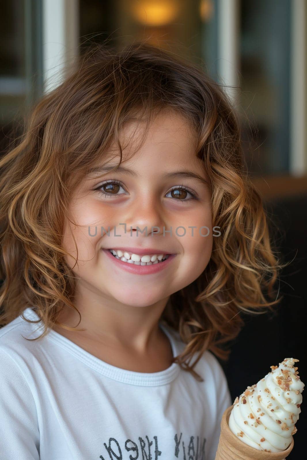 A joyful child with an ice cream cone by Hype2art
