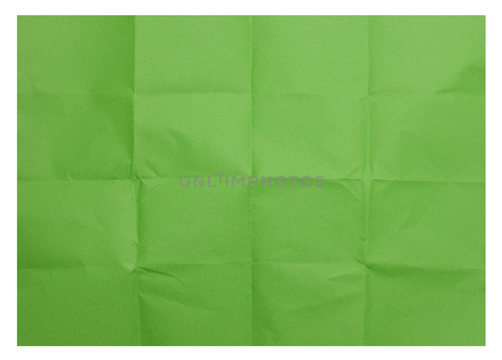 Green folded sheet of paper on isolated background by ndanko