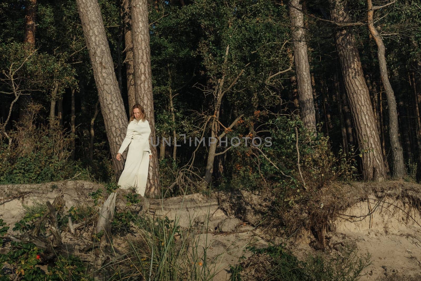 Woman Standing Amidst Forest Landscape by Sd28DimoN_1976