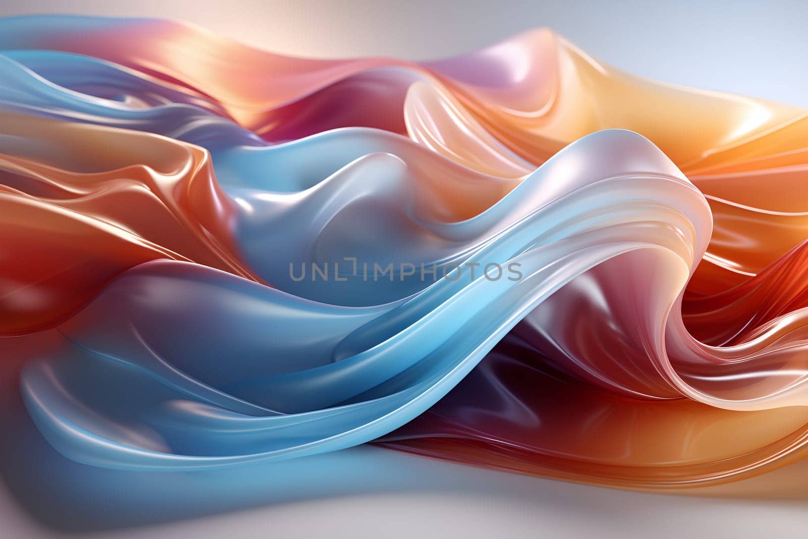 Abstract Fluid Art Design With Blue and Orange Hues by chrisroll