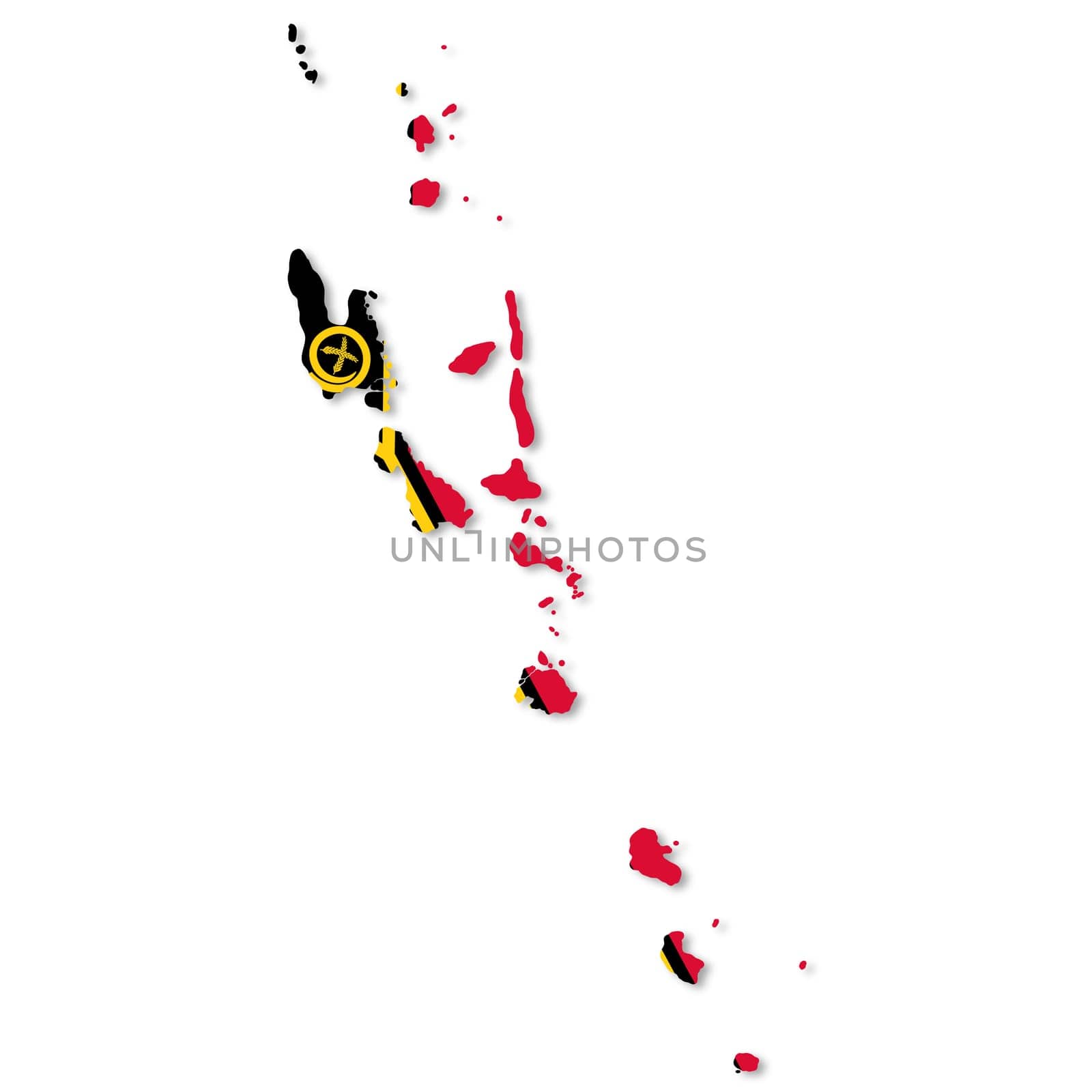 Vanuatu flag map with clipping path by VivacityImages