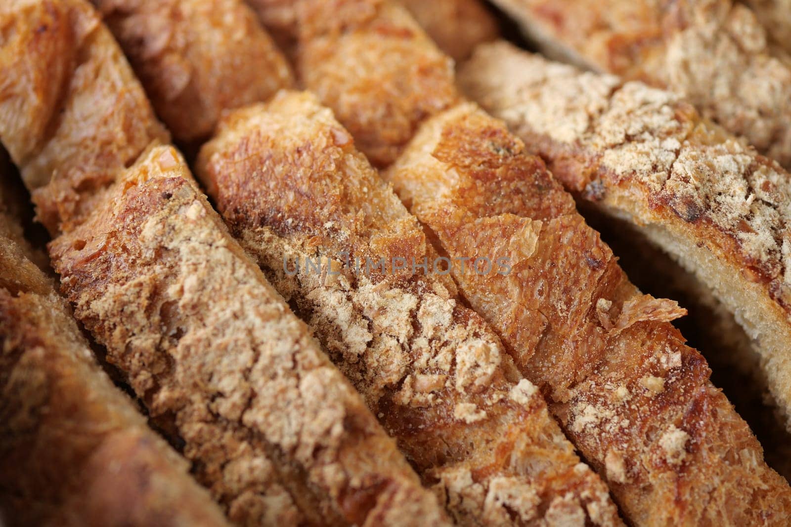 Sliced bread close up. baking background.