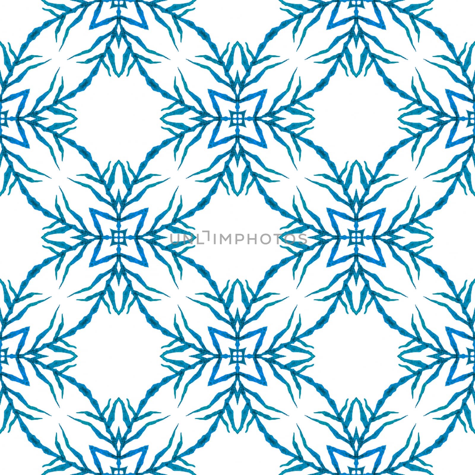 Exotic seamless pattern. Blue ideal boho chic by beginagain