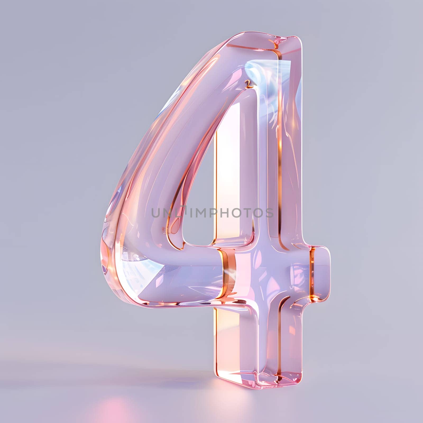 the number four is made of clear glass by Nadtochiy