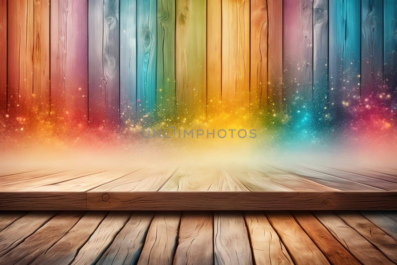 colored background made of multicolor wood in pastel colors by Rawlik