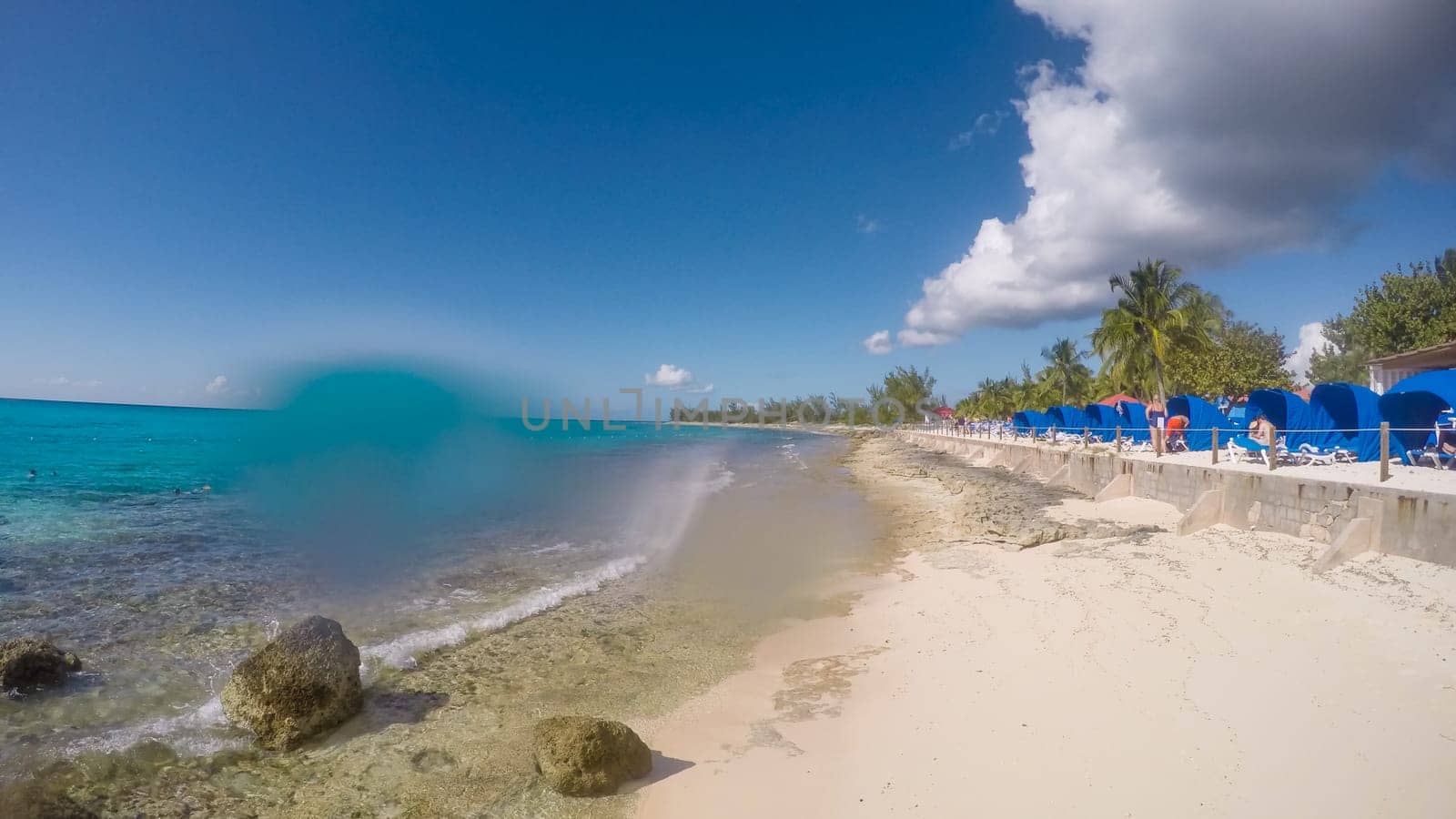 Tropical beach of Princess Cays Island in Bahamas