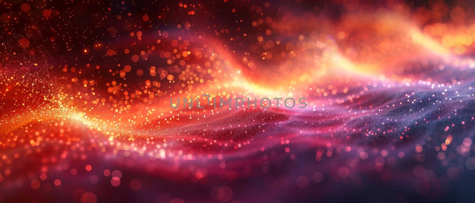 A colorful, swirling pattern of glittery particles by AI generated image.