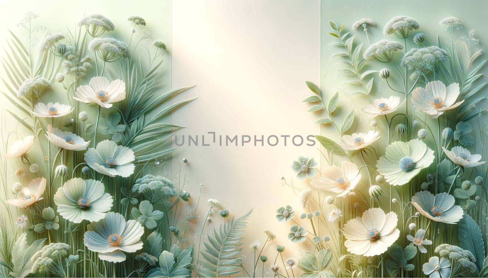 floral pastel background with empty space for text.