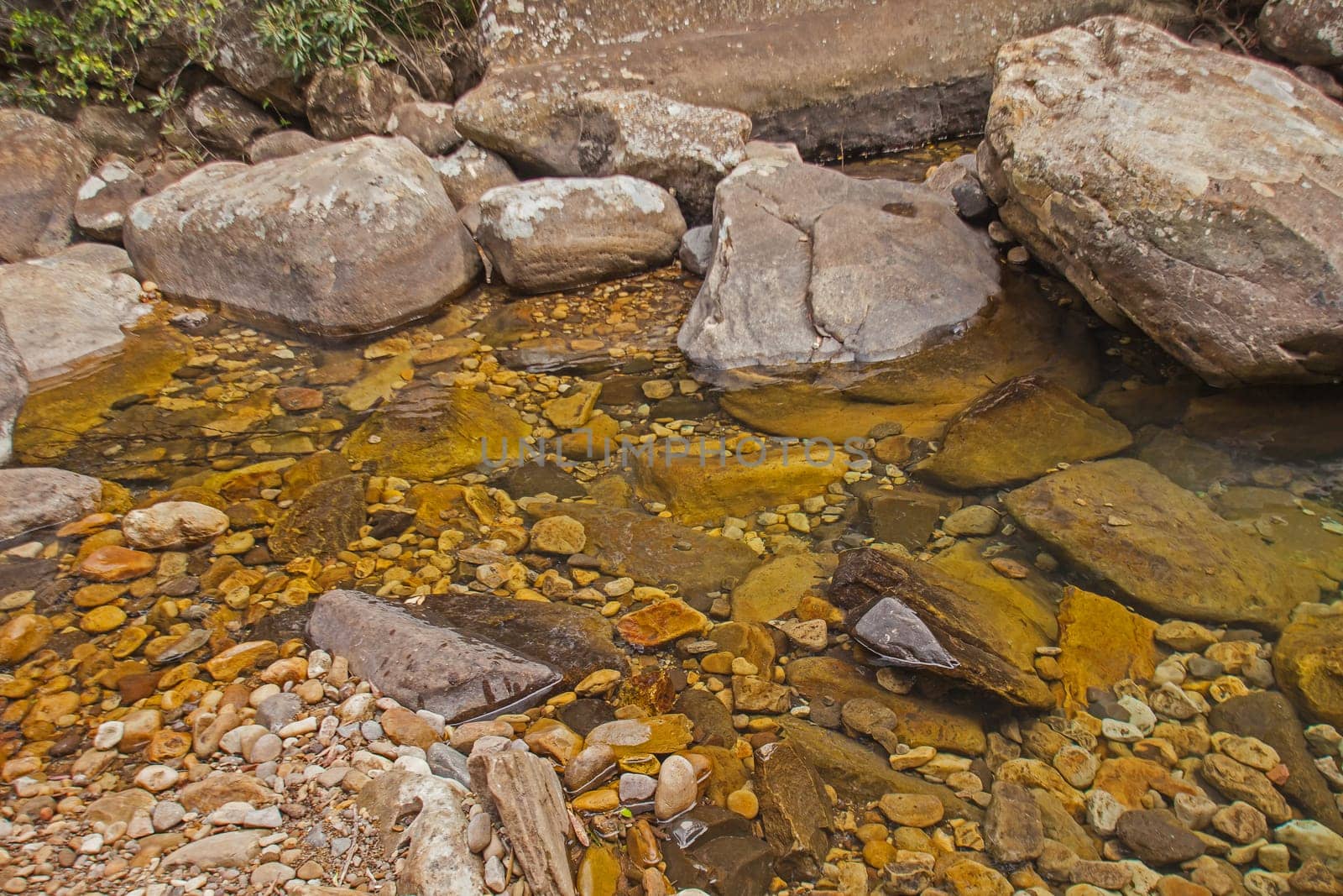 The clear water of the Mahai river in the Royal Natal National Park. Drakensber South Africa