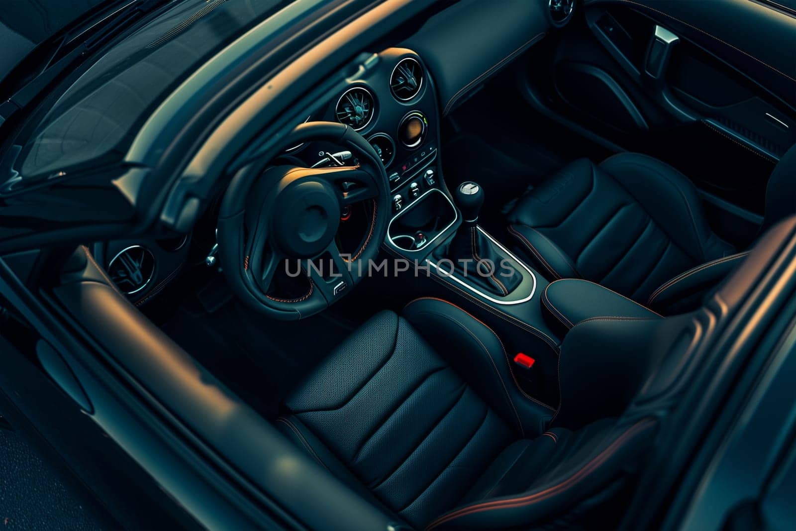 Interior of a Car With Steering Wheel and Dashboard by Sd28DimoN_1976