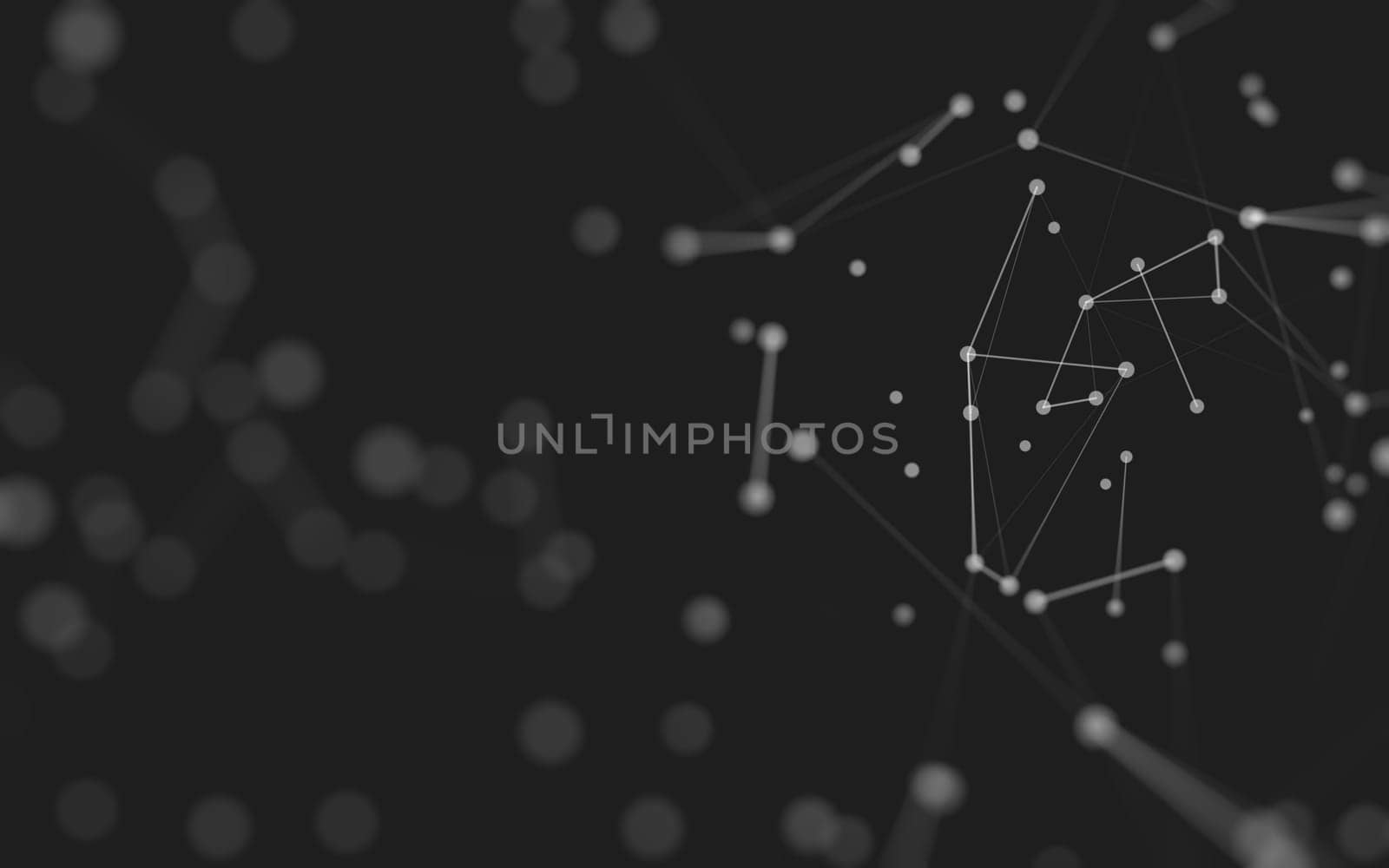3d Abstract background. Molecules technology with polygonal shapes, connecting dots and lines. Connection structure. Big data visualization. 3d background. 
