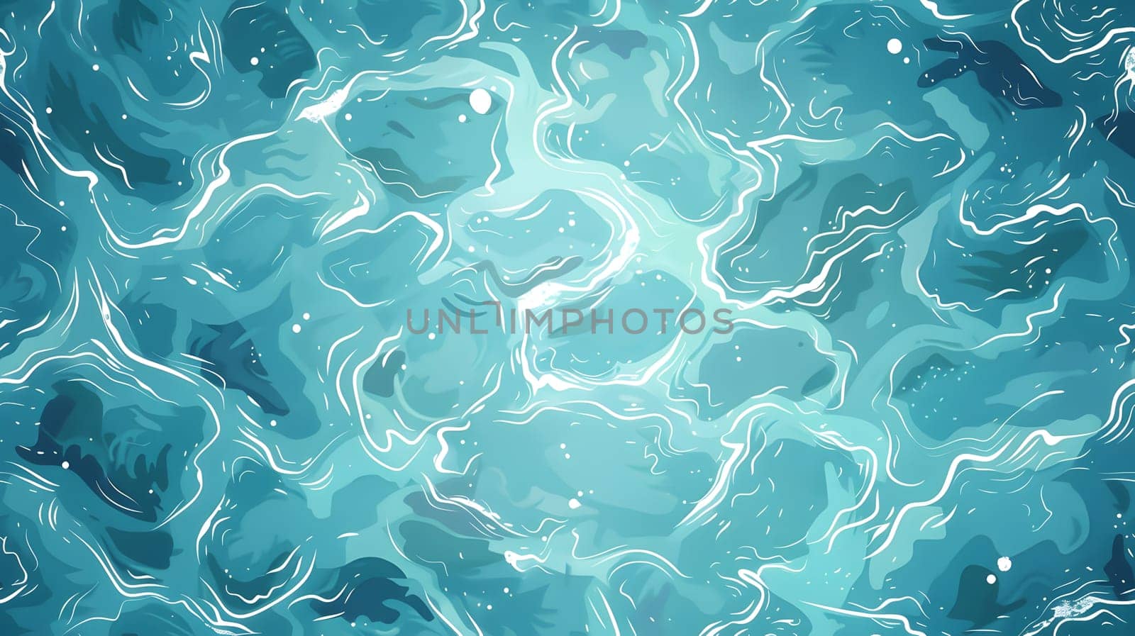 Closeup of azure fluid water surface with electric blue waves by Nadtochiy