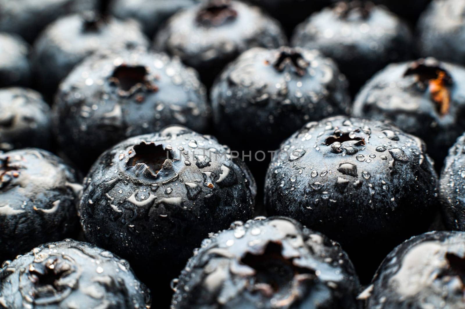 Ripe sweet blueberries. Fresh blueberries background. Vegan and vegetarian concept. Macrotexture of blueberries. Texture of blueberries close-up by yanik88