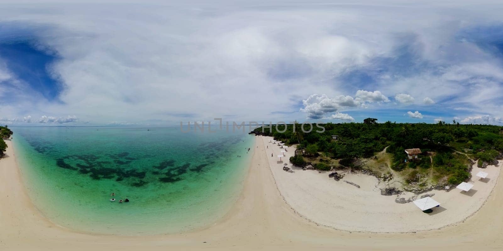 Beautiful sandy beach. 360 panorama. by Alexpunker