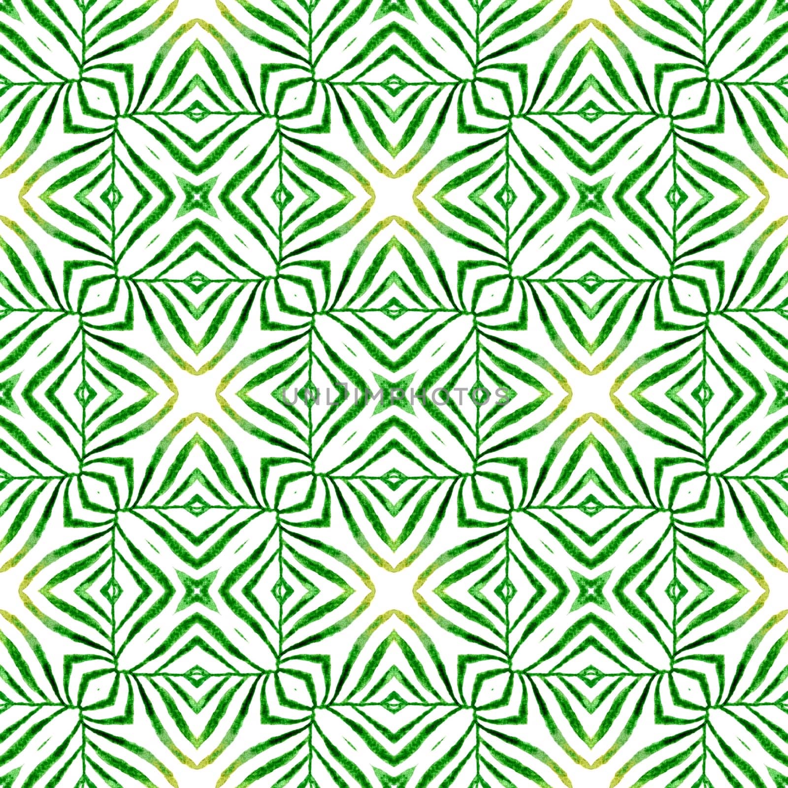 Textile ready posh print, swimwear fabric, wallpaper, wrapping. Green decent boho chic summer design. Hand drawn tropical seamless border. Tropical seamless pattern.