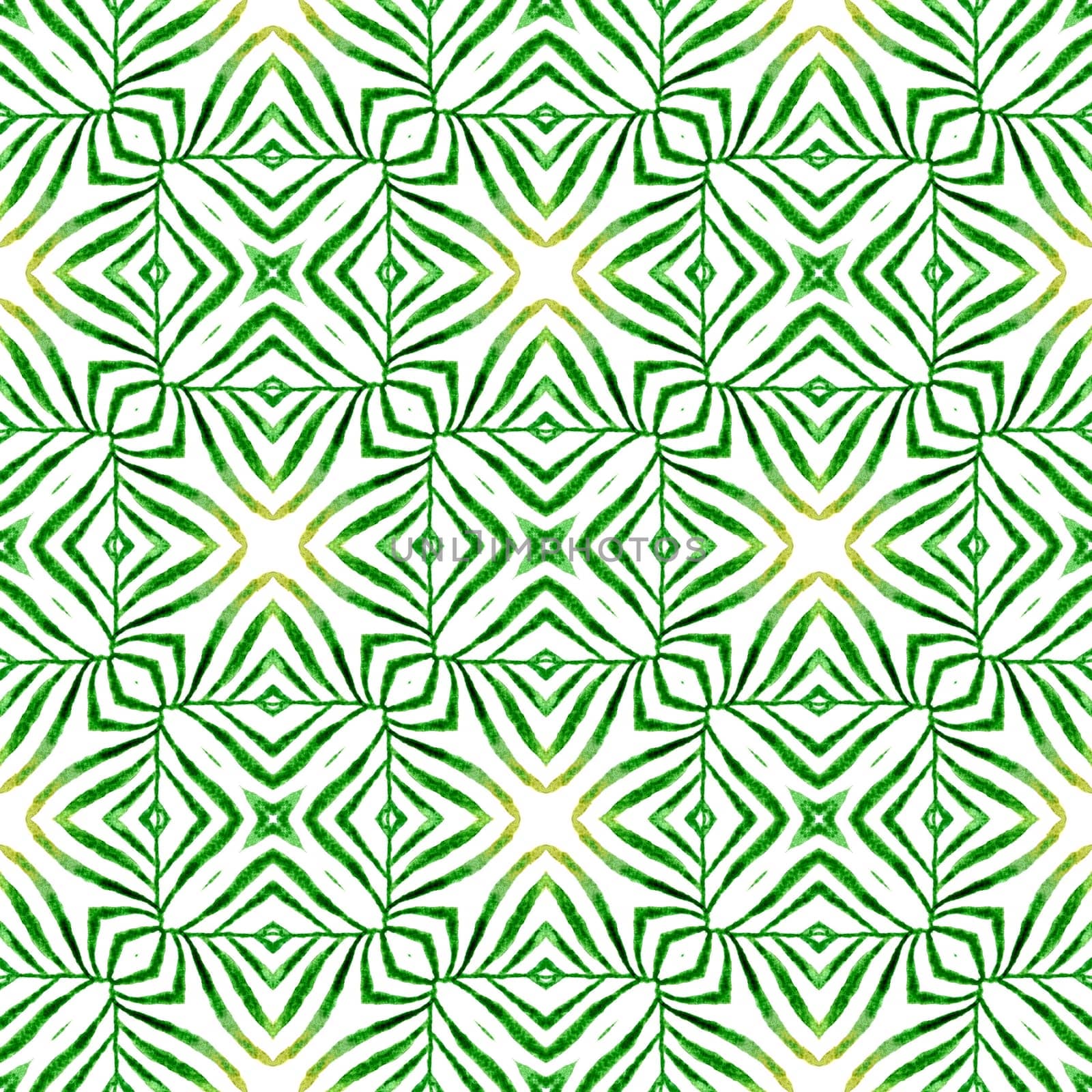 Textile ready posh print, swimwear fabric, wallpaper, wrapping. Green decent boho chic summer design. Hand drawn tropical seamless border. Tropical seamless pattern.