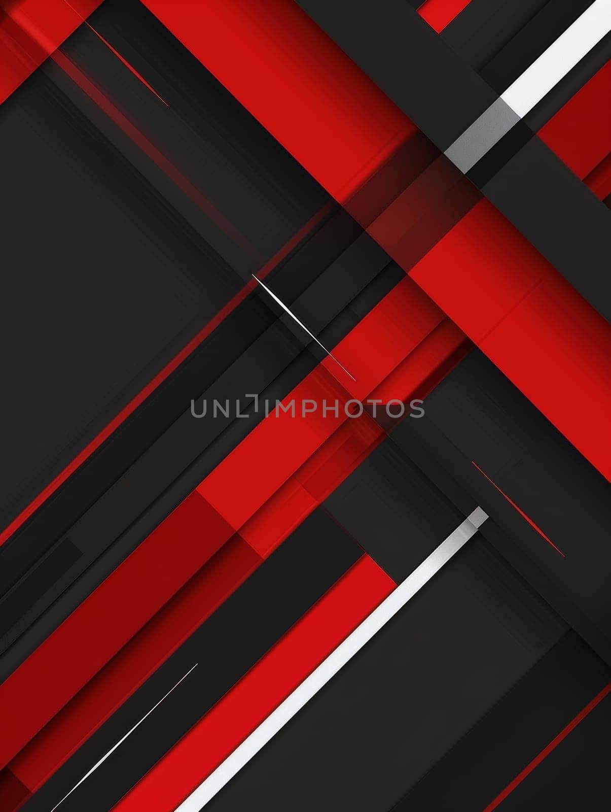 An abstract with layered geometric lines in varying shades of red and white, conveying depth and digital precision. Black white red abstract geometric presentation. by sfinks