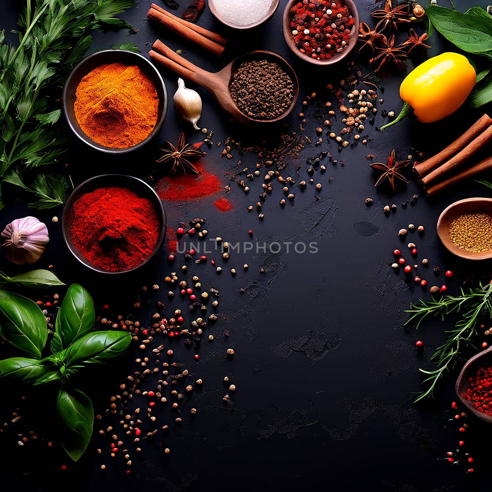 Gourmet Seasonings: Colorful Herbs and Spices for Culinary Creations by Petrichor