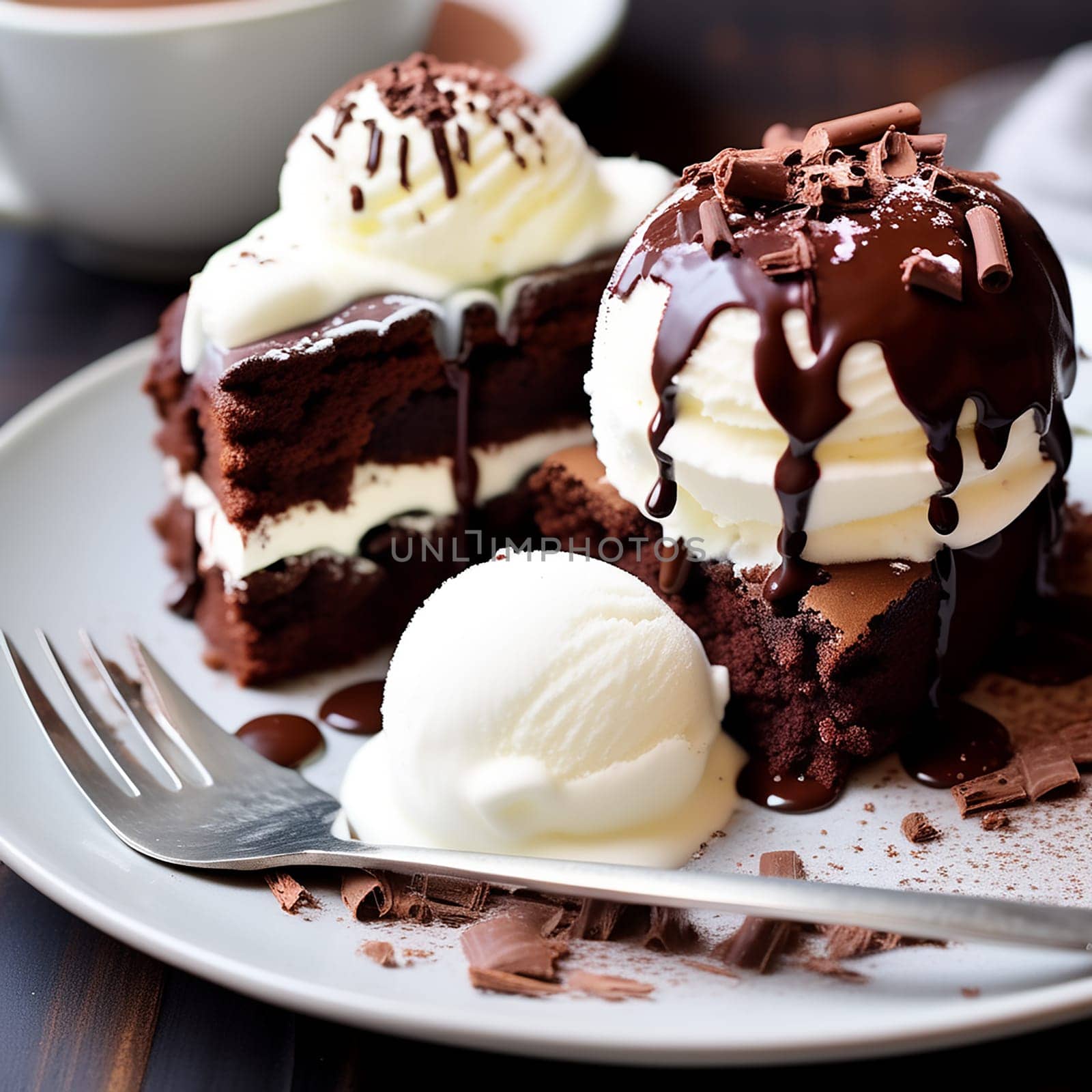 Decadent Delight: Hot Chocolate Brownie Dessert Ensemble