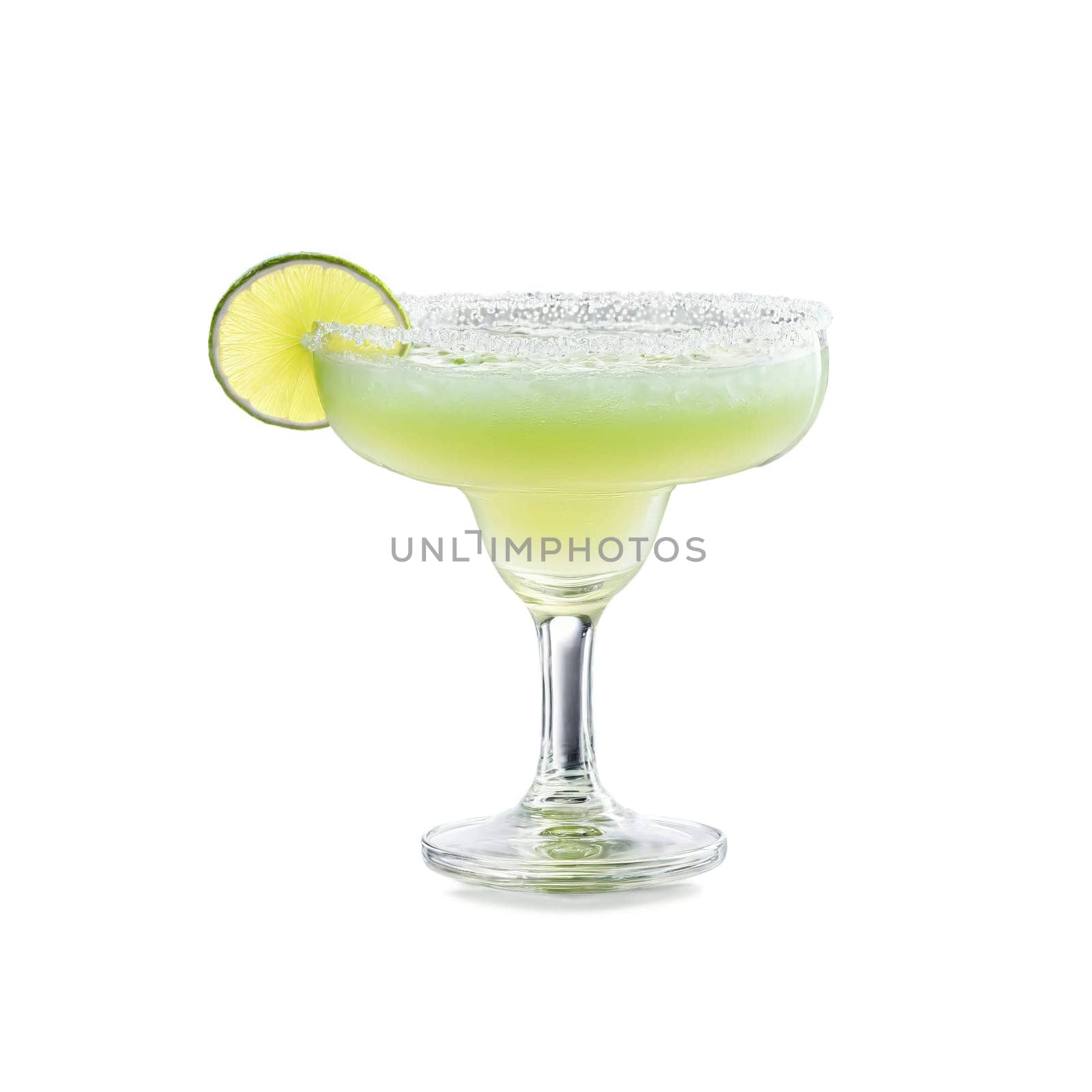 Margarita glass wide bowl with a salted rim one empty and one filled with pale by panophotograph