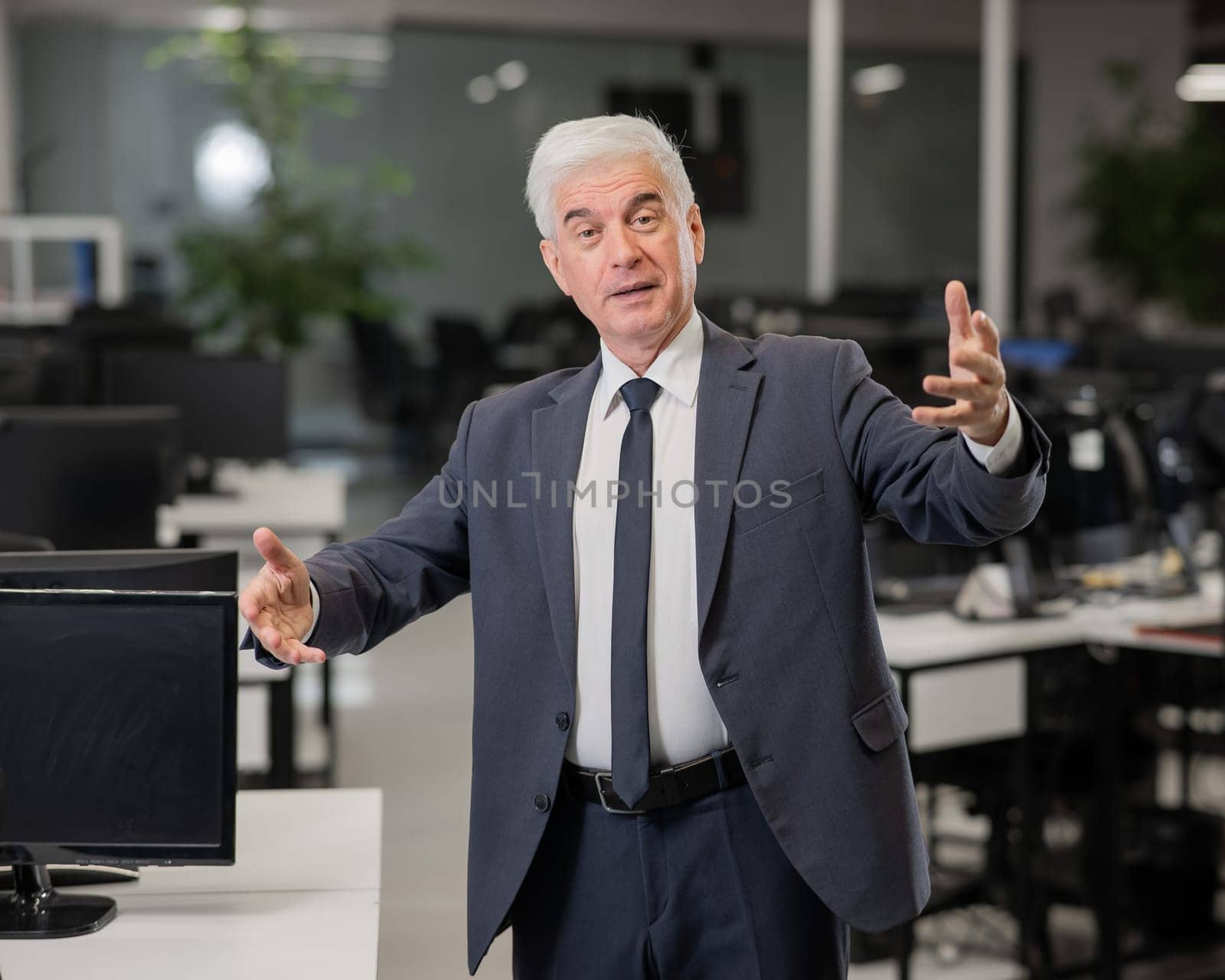 Portrait of a cheerful mature business man in the office