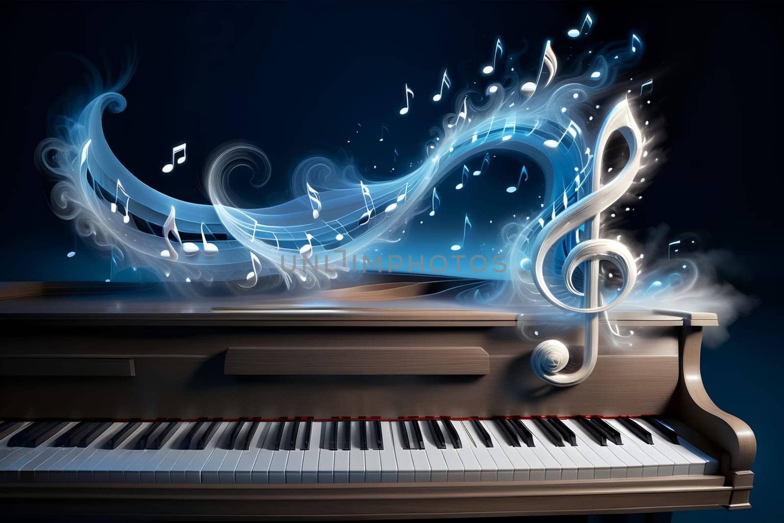 abstract musical background with piano and notes by Rawlik