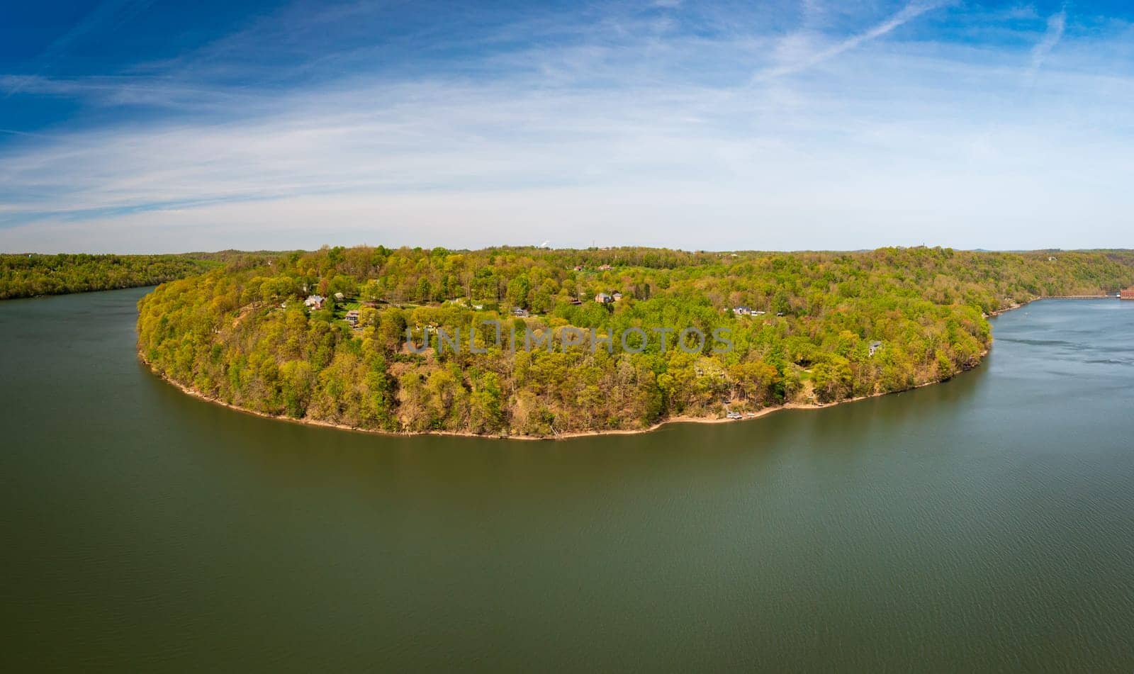 Aerial view of Cheat Lake and the Woodlands near Morgantown by steheap