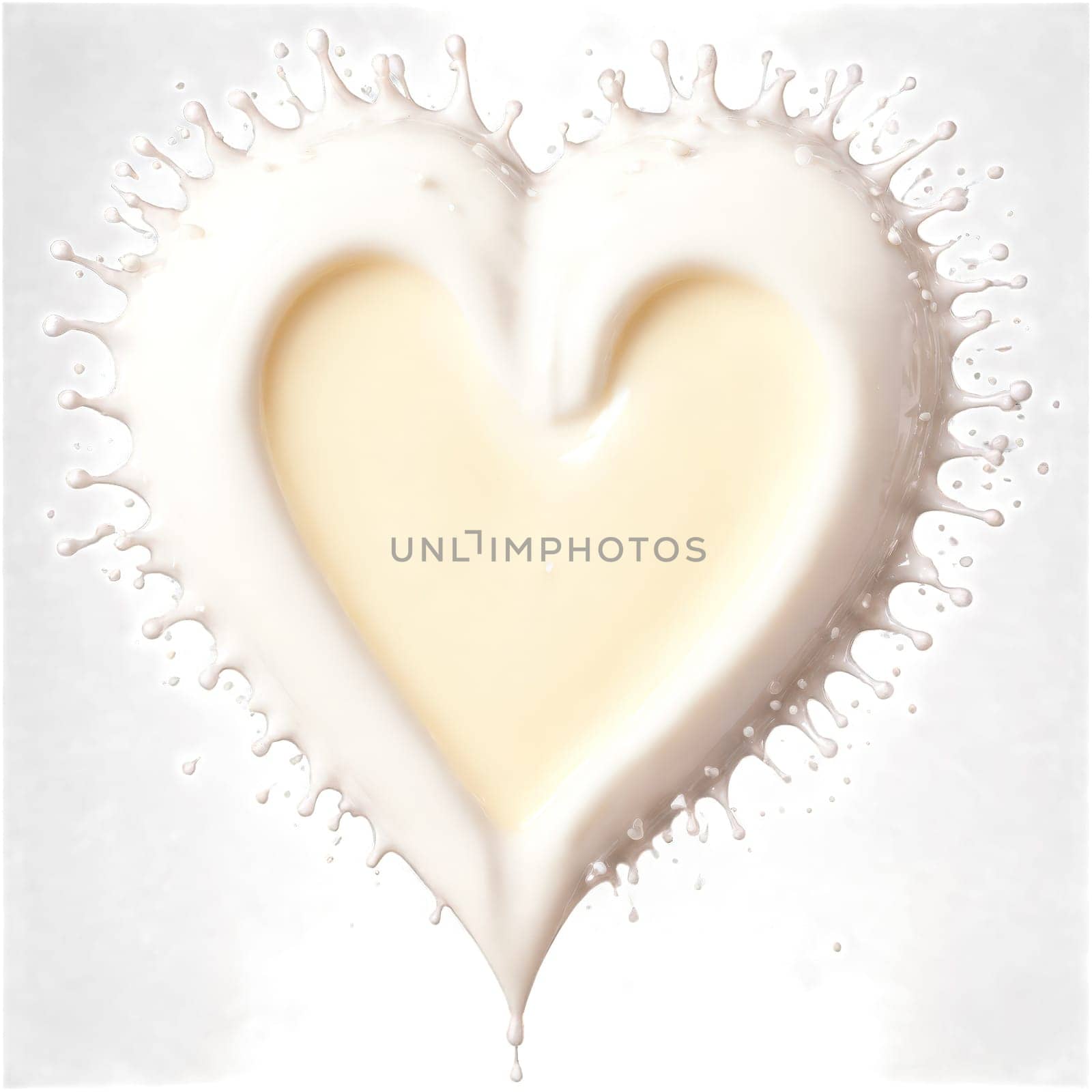 Heart of Love A heart symbol formed from milk splashes with droplets flying around by panophotograph