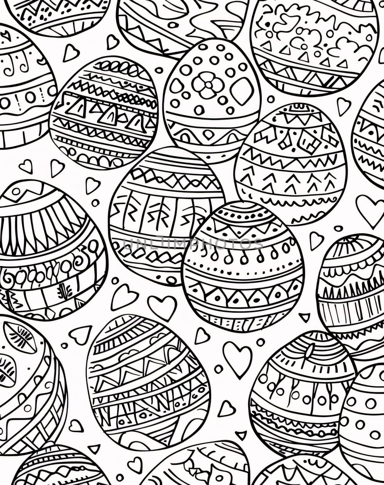 Seamless pattern with black and white Easter eggs. Vector illustration. by ThemesS