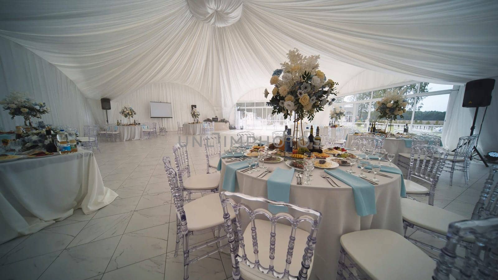 Wedding hall marquee before the event