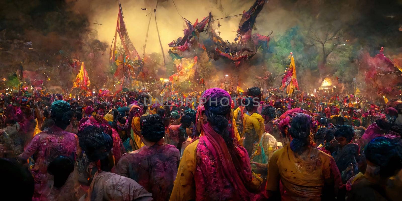 Festival Holi: Hindu devotees carrying kavadi during Thaipusam festival in Kolkata.