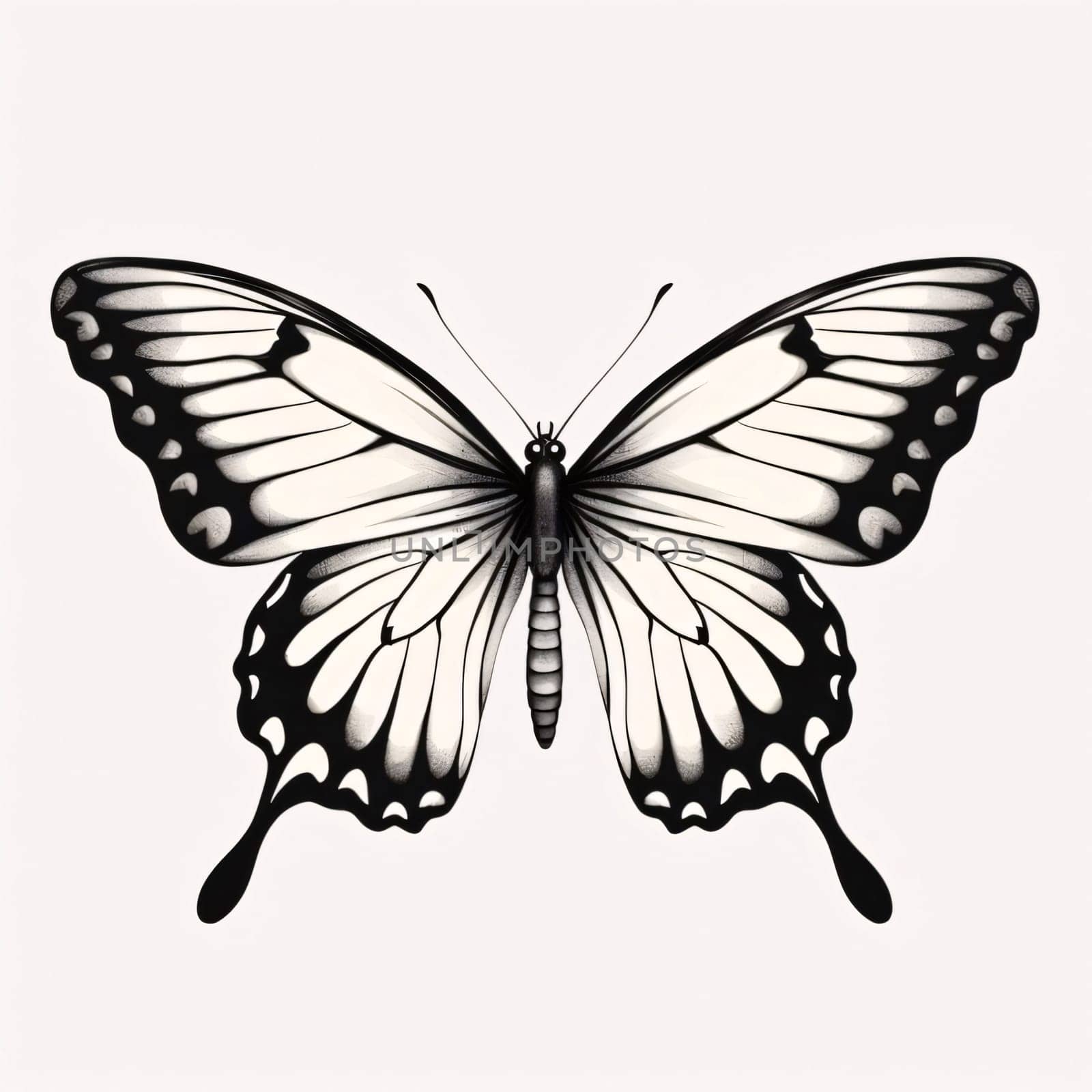 Beautiful spring illustration: Butterfly isolated on white background. Vector illustration. Eps 10