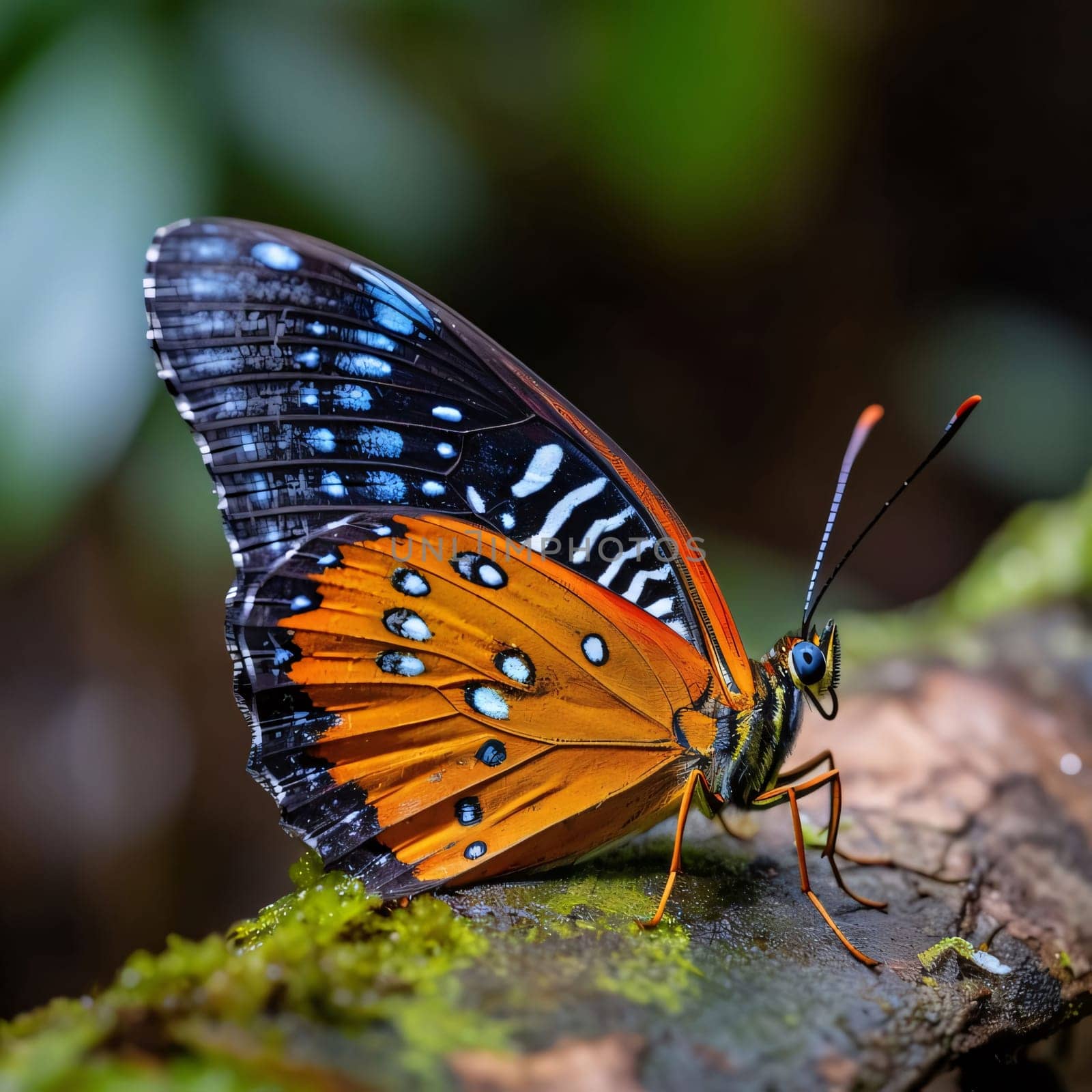 Abstract illustration: Butterfly in the rainforest of Borneo, Malaysia
