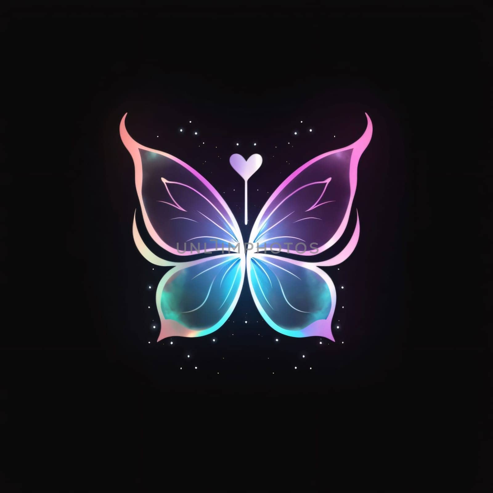 Beautiful spring illustration: Butterfly with magic light effect. Vector illustration for your design