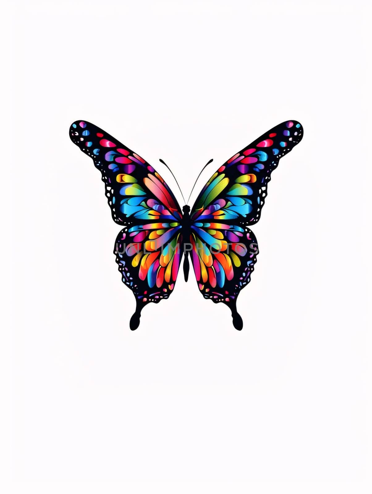 Beautiful spring illustration: Colorful butterfly isolated on white background. Vector illustration. Eps 10.