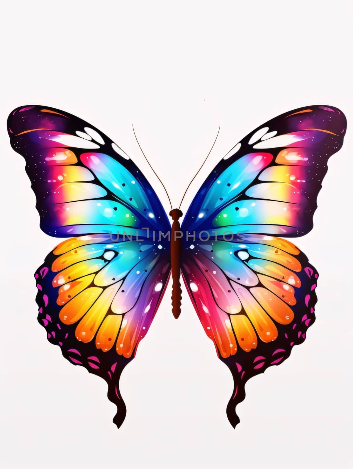 Colorful butterfly on white background. Vector illustration. Eps 10. by ThemesS